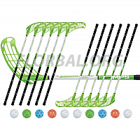 Florbalový set MPS Boomerang Green (12 hokejok)
