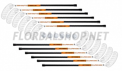 Unihoc STREET 35 white/orange 75 cm 12+6míčků