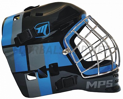 MPS brank. maska PRO Black/Blue helmet stříbrná mřížka