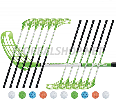 Florbalový set MPS Boomerang Green (12 hokejek)