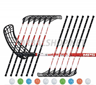 Florbalový set MPS Wildstick Red/Black (12 hokejek)