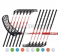 Florbalový set MPS Wildstick Red/Black (12 hokejek)