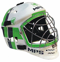 MPS brank. maska PRO WG 2024 - MetalWhite/Green helmet stříbrná mřížka