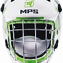 MPS brank. maska PRO White/Green helmet stříbrná mřížka