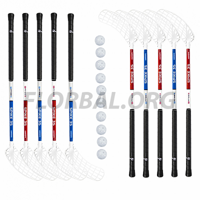 Florbalový set Freez Spike 35 blue round MB 80cm (10 hokejek)