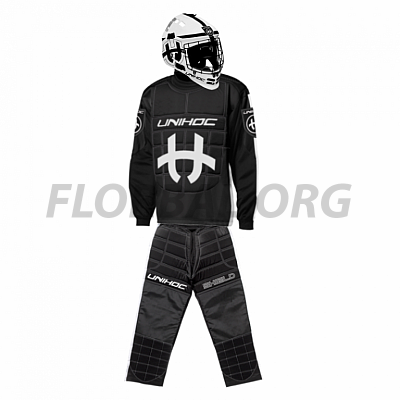 Unihoc Brankárský SET Shield JR black + maska shield white/black