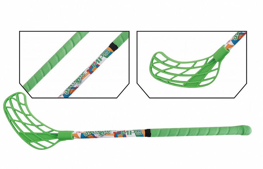 MPS florbalová hokejka JUNGLE MINI modrá veľ. 50cm(=56cm) obojstranná čepeľ