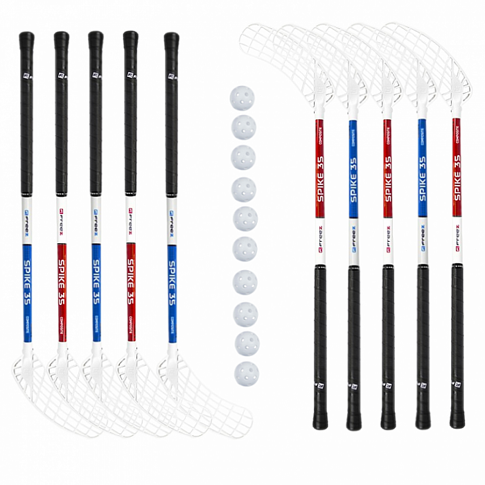 Florbalový set Freez Spike 35 blue round MB 80cm (10 hokejek) veľ. 80cm (=91cm) 8 x ľavá / 2 x pravá