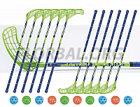 Florbalový set MPS Wildstick Green-Navy (12 hokejok)