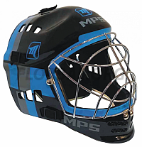 MPS brank. maska PRO BGB 2024- Metal Black/Blue helmet strieborná mriežka