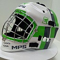 MPS brank. maska PRO White/Green helmet stříbrná mřížka