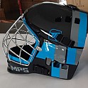 MPS brank. maska PRO Black/Blue helmet stříbrná mřížka