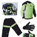 MPS Green brankářský set + maska Pro Flame - Black/Green + Florbalové rukavice MPS
