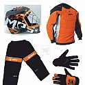 MPS Orange brankářský set + maska Pro Flame - Black/Orange + Florbalové rukavice MPS