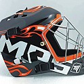 MPS ELITE brankářsky set Orange + maska Pro Flame - Orange/Chrome + Florbalové rukavice MPS